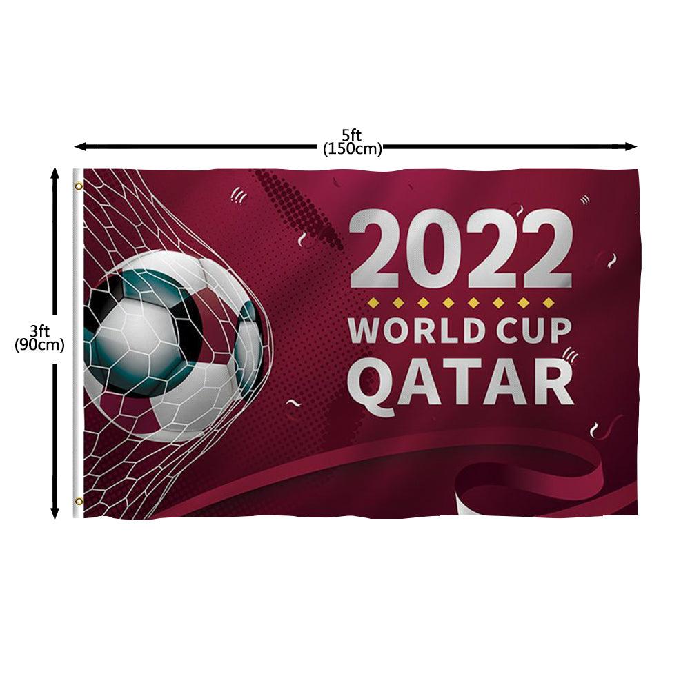 Qatar World Cup Flag displayed indoors on wall mount