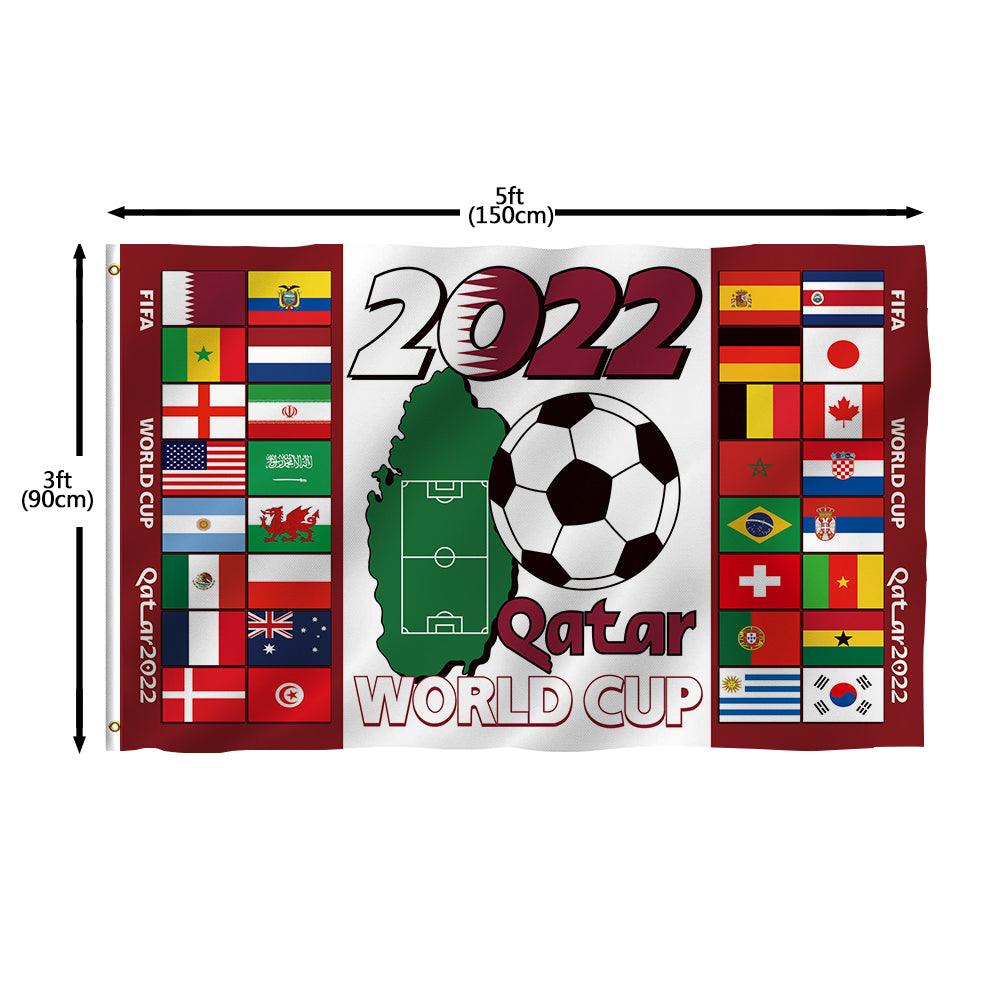 2022 Qatar World Cup Flag - folded product showing packaging