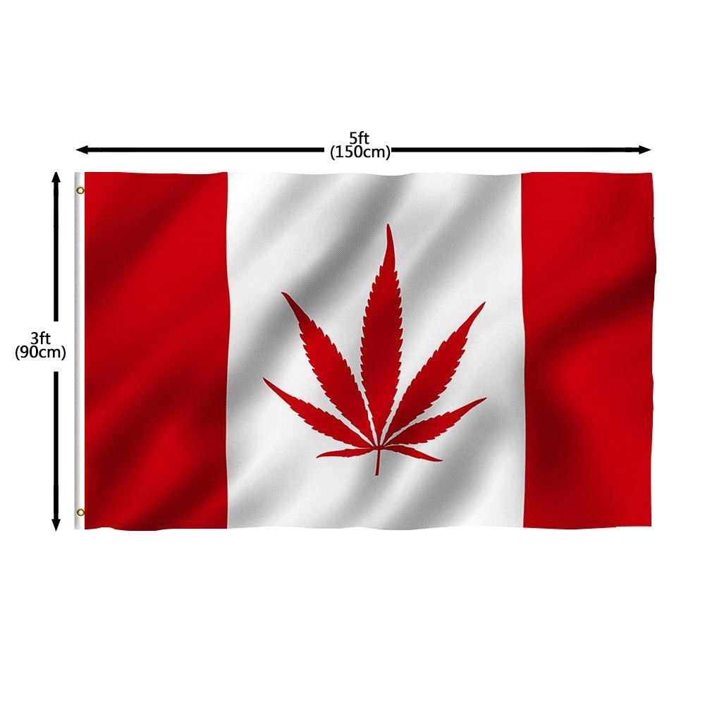 Canadian Flag with Leaf-Globe Flags
