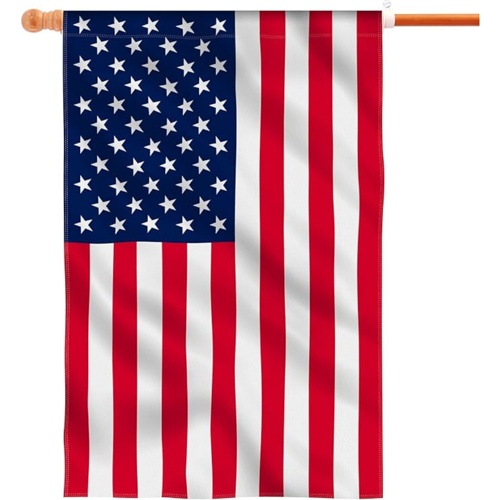 Celebrate America Patriotic Stars And Stripes Garden size and scale reference for 90x150cm display