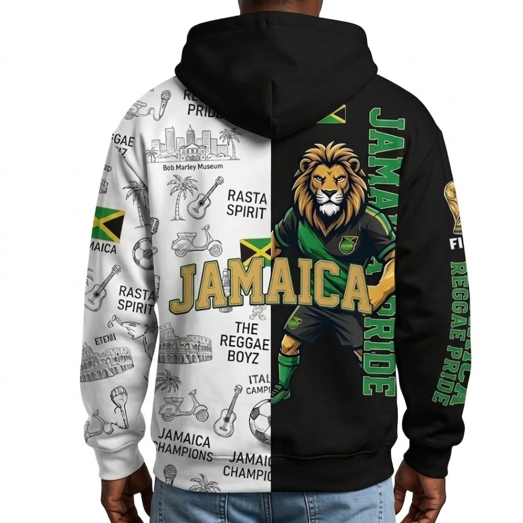 FIFA 2026 Jamaica Football Themed All Over Printed Hoodie