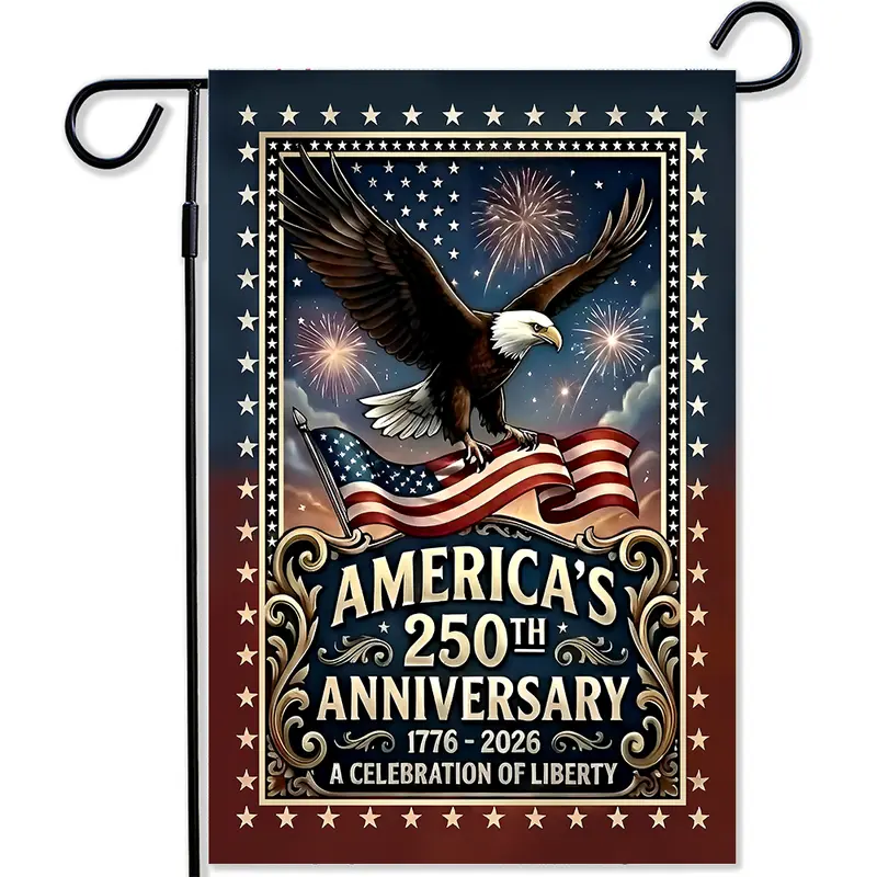 250 Years of American Garden Flag, 250th Anniversary USA Patriotic Yard Banner