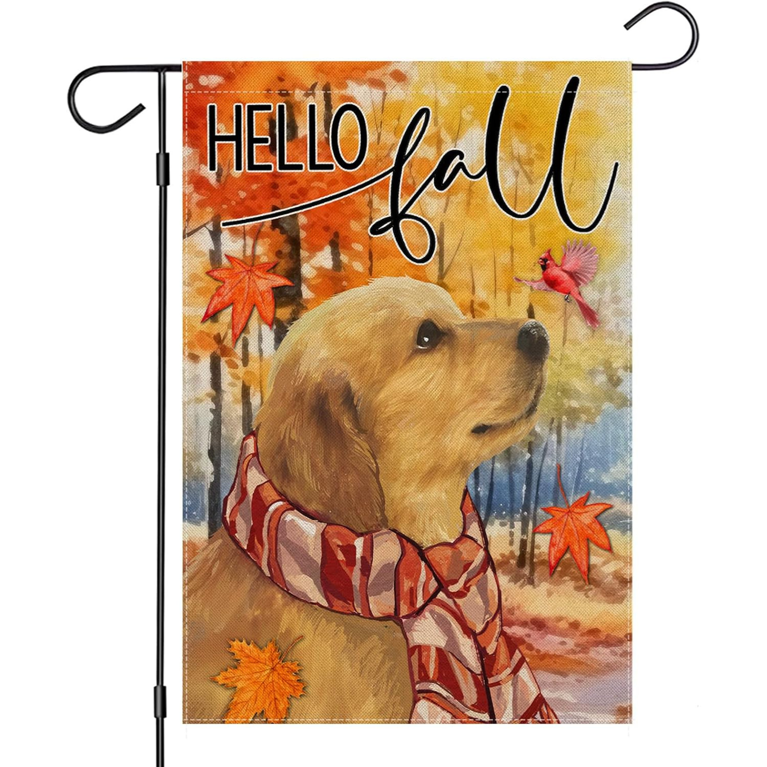 Decorative Fall Welcome Flag For Garden flying on outdoor flagpole