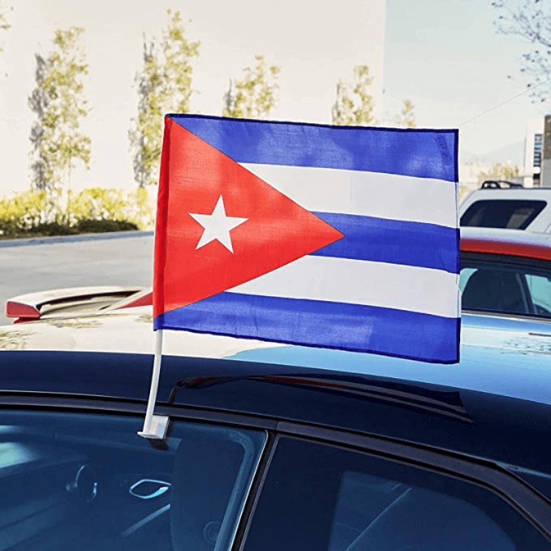 Cuba Car Window Mounted Flag For Car Decor-Globe Flags