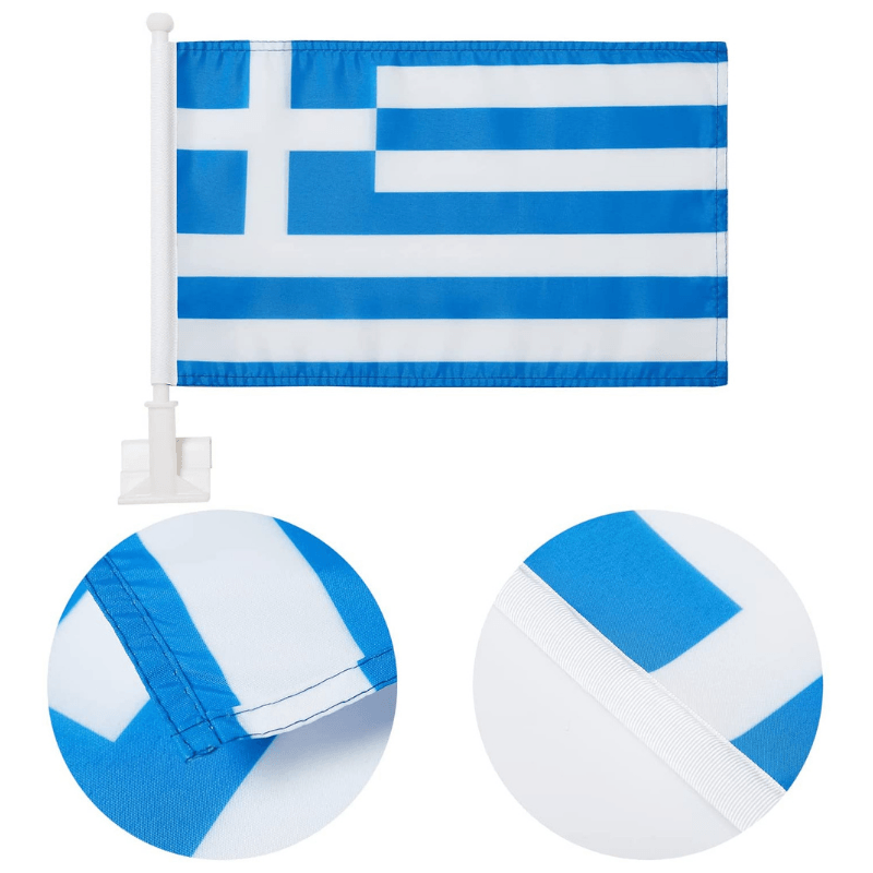 Greece Car Window Flag-Globe Flags