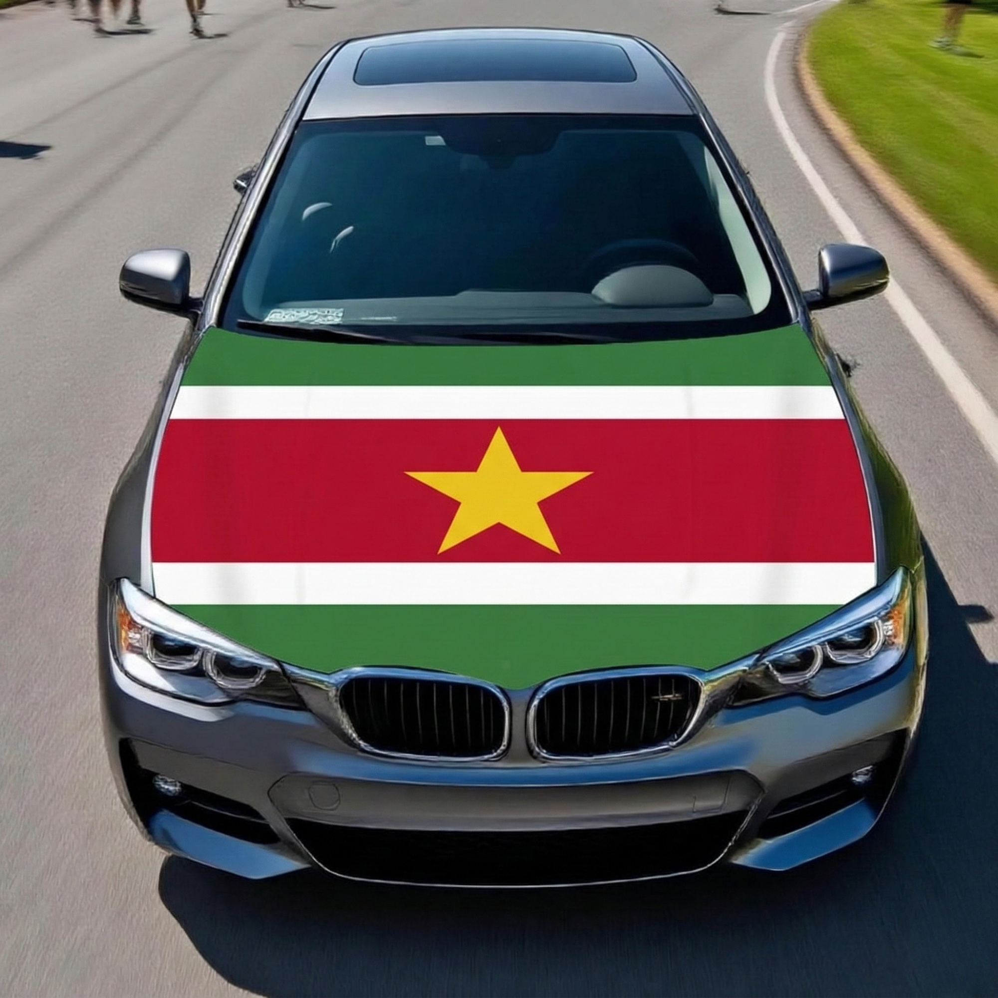 Official FIFA 2026 Suriname Flag Car Hood Cover