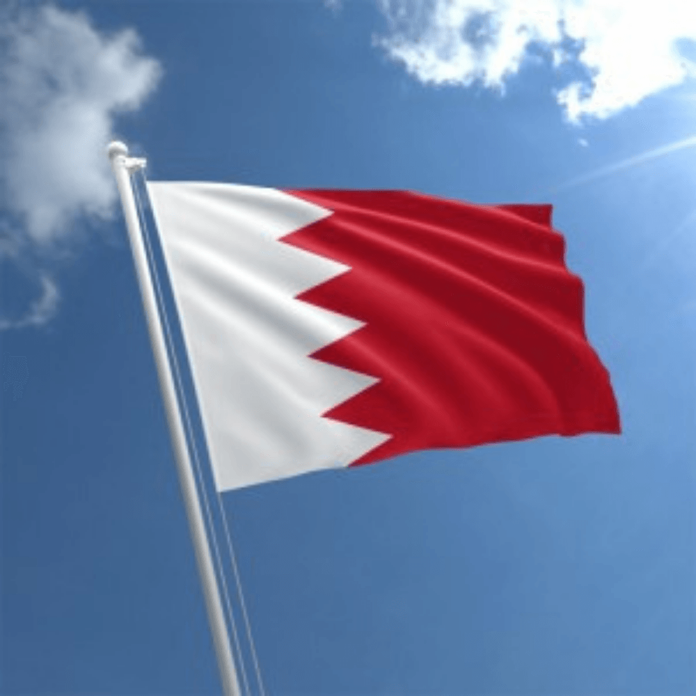 Bahrain Flag Display flying on outdoor flagpole