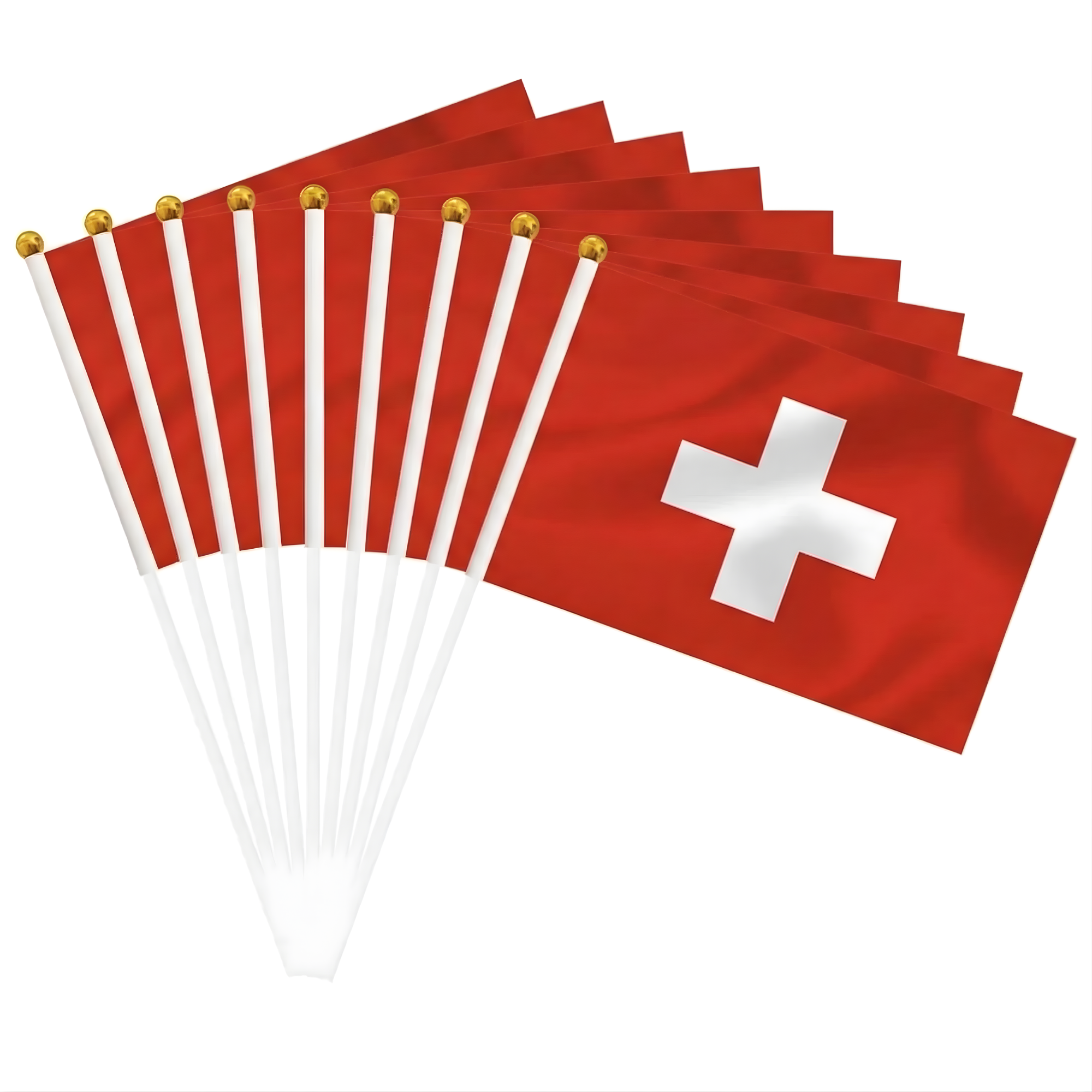 10 Pieces Of Official FIFA 2026 Switzerland Mini Flags