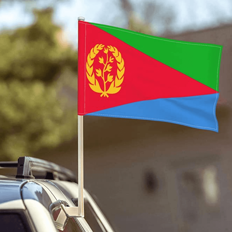Eritrea Car Window Mounted Flag-Globe Flags