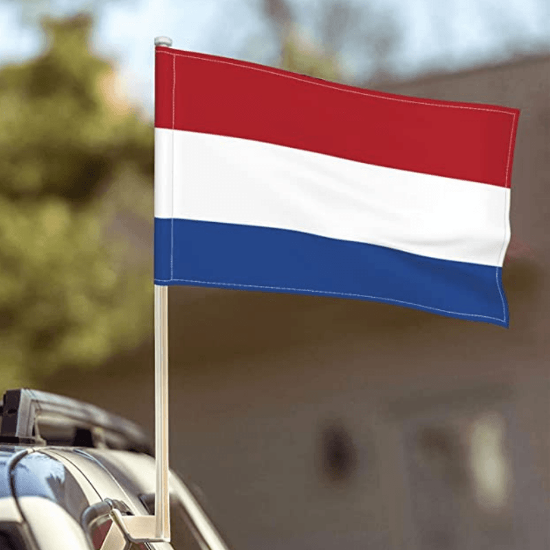 Netherlands Car Window Mounted Flag-Globe Flags