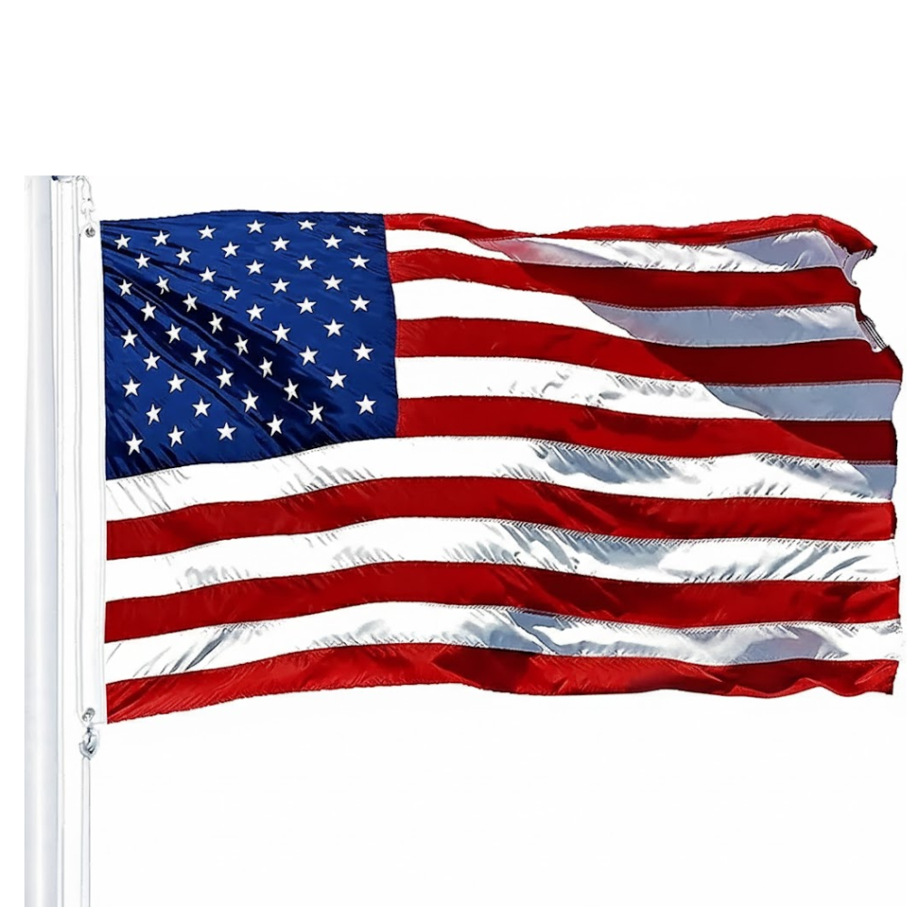 Outdoor American Flag With Embroidered Stars