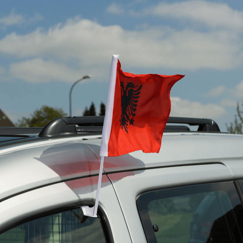 Albania Car Window Flag-Globe Flags