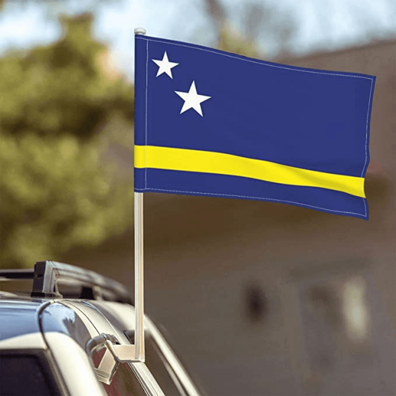 Curacao Car Window Mounted Flag For Car Decor-Globe Flags