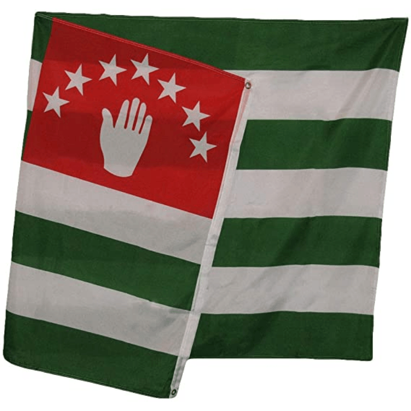 Abkhazia Polyester Flag flying on outdoor flagpole