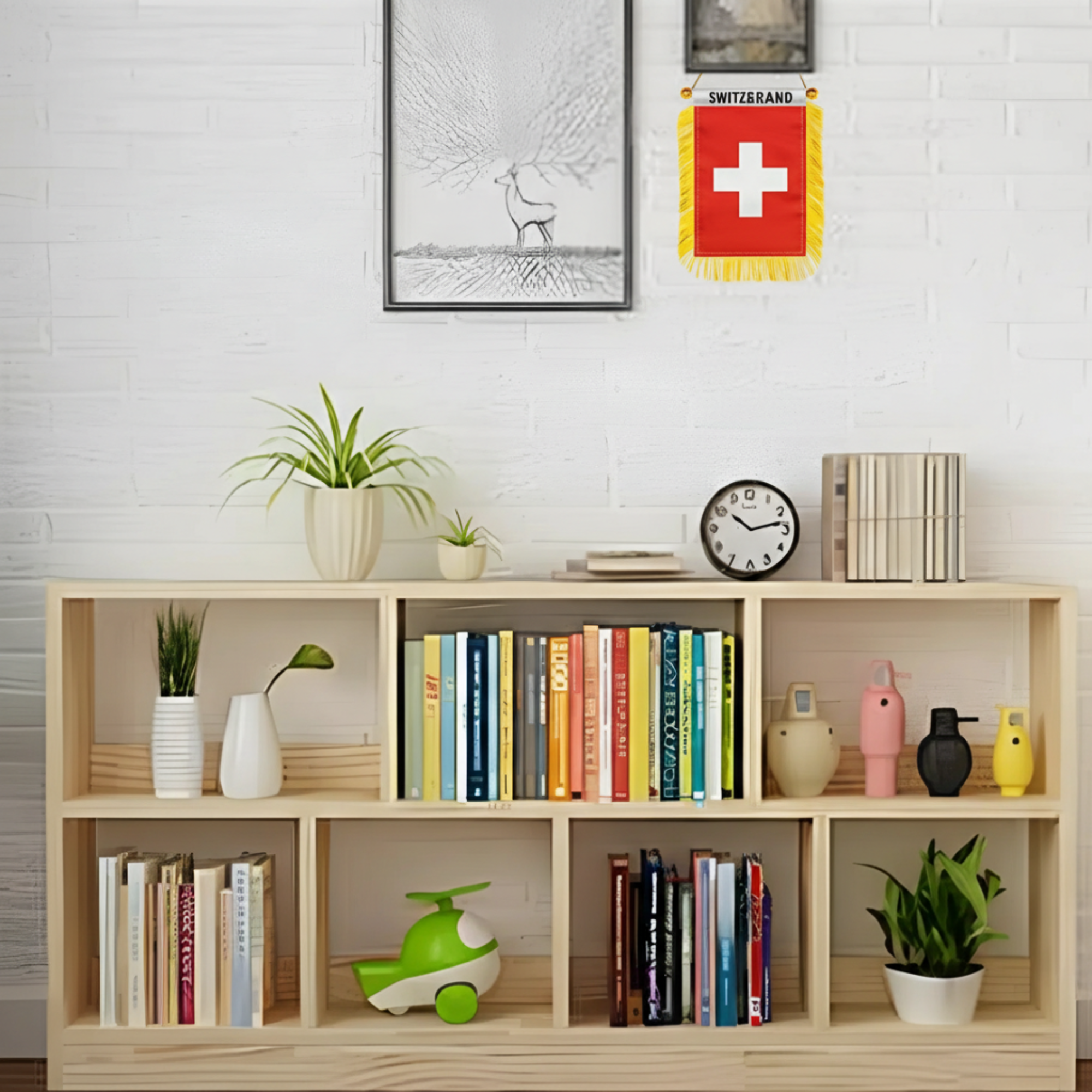 Official FIFA 2026 Switzerland Car Window Mini Decorative Flag attached to car window
