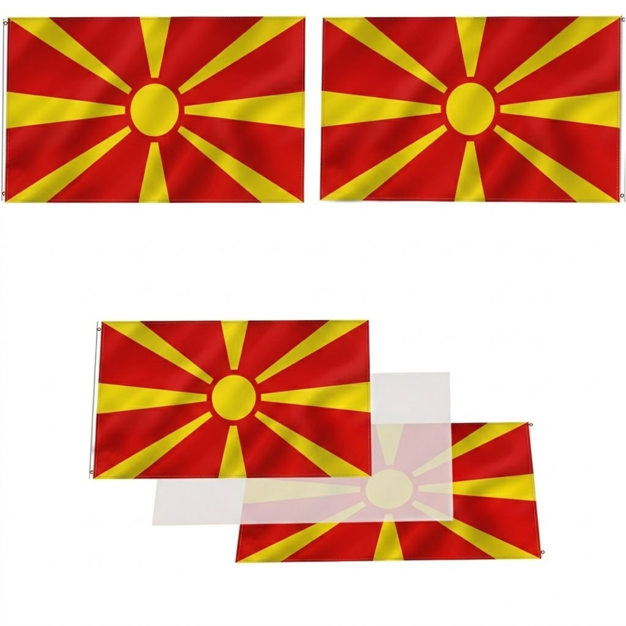 FIFA 2026 North Macedonia Flag - close-up of fabric and stitching detail