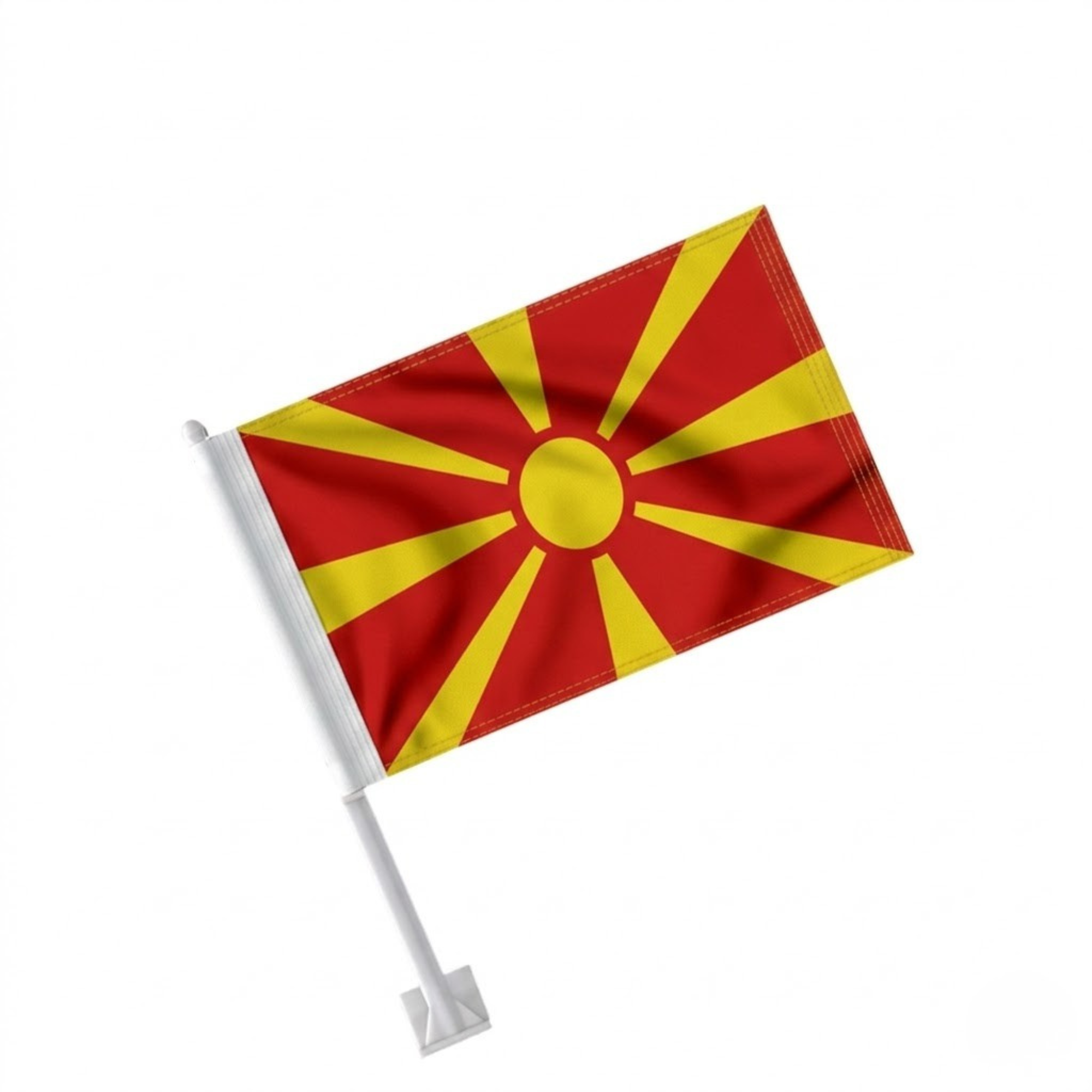 FIFA 2026 North Macedonia Car Flag - brass grommets and reinforced edge detail