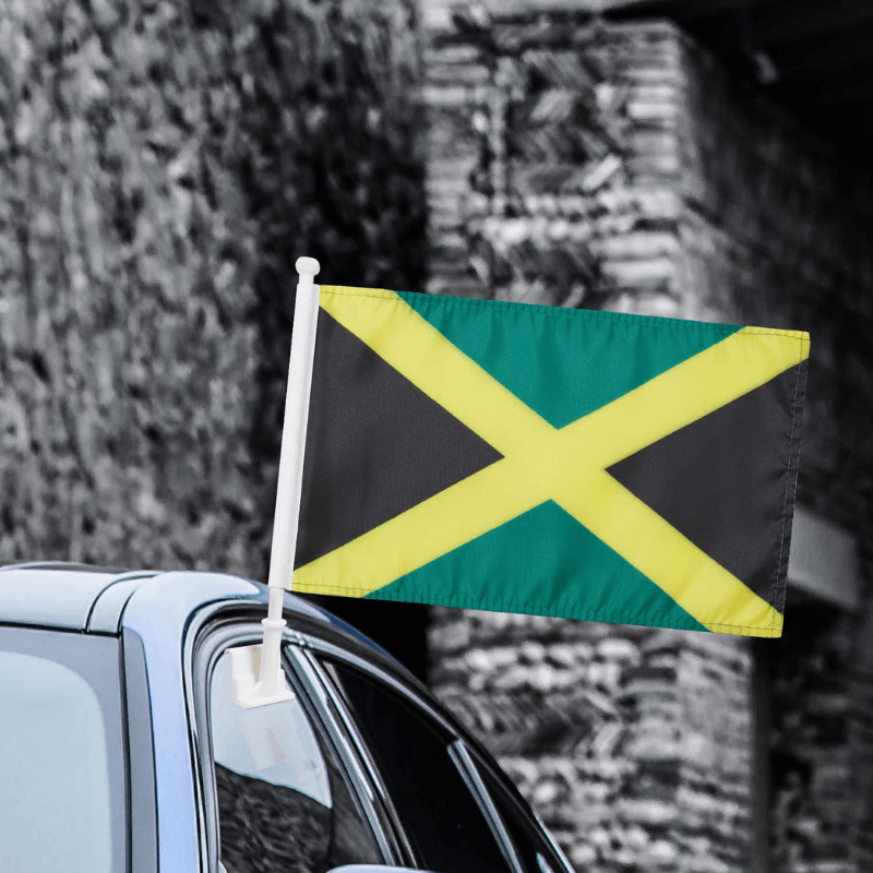 Jamaica Car Window Mounted Flag-Globe Flags