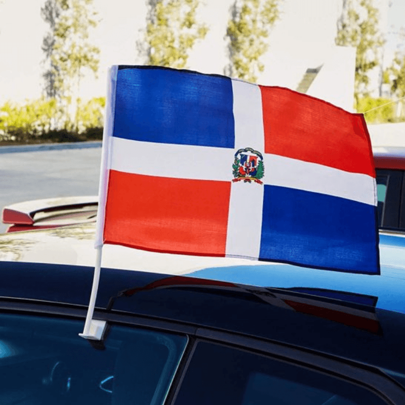 Dominican Republic Car Window Mounted Flag For Car Decor-Globe Flags