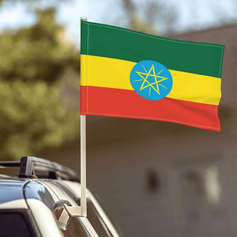 Ethiopia Car Window-Mounted Flag-Globe Flags