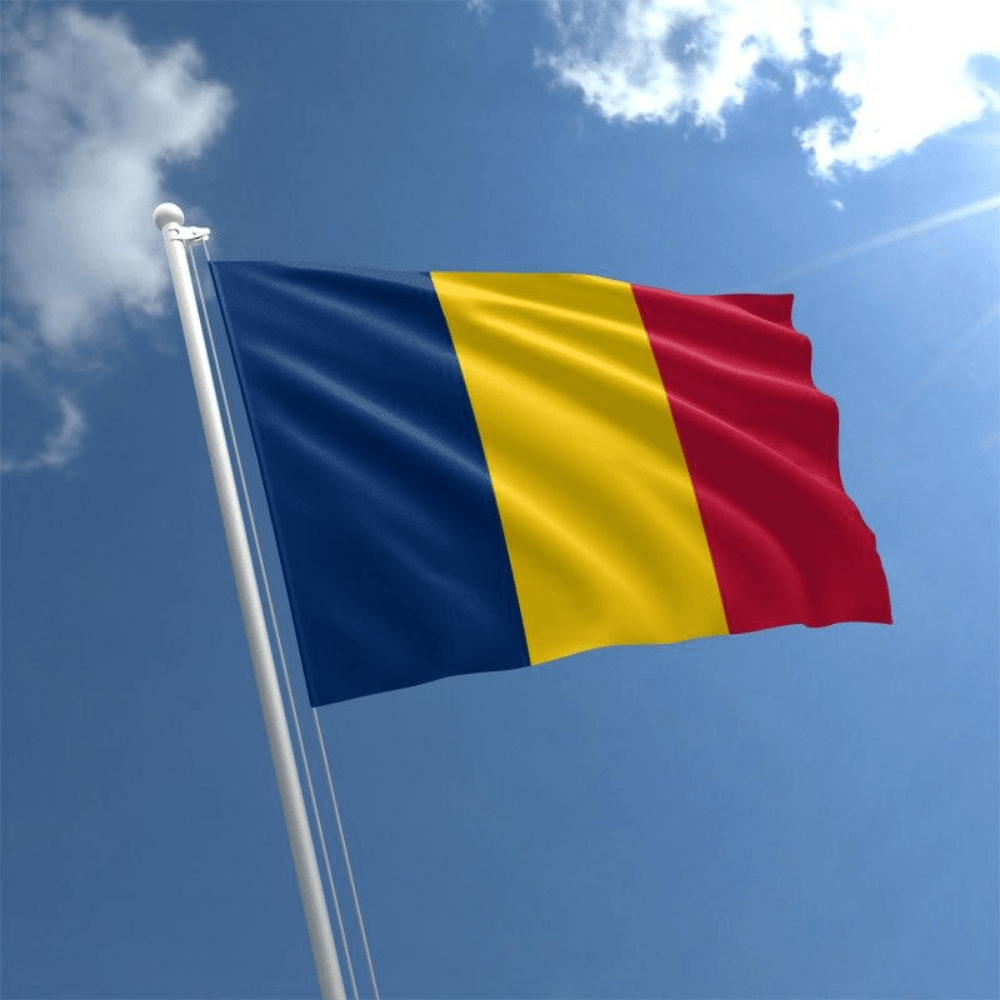 Chad Flag flying on outdoor flagpole