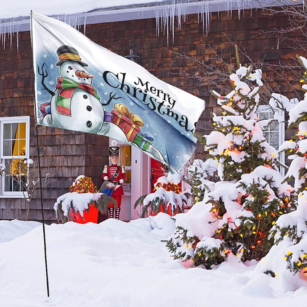 Merry Christmas Snowman Flag – Festive Flag to Celebrate the Holiday Season-Globe Flags