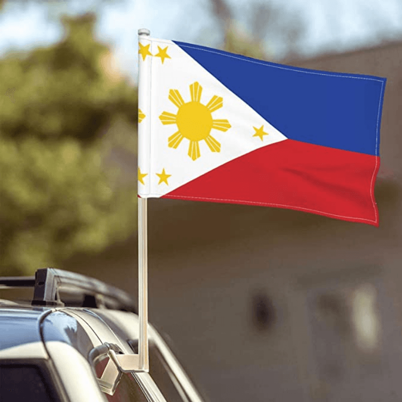 Philippines Car Window Mounted Flag For Car Decor And Style-Globe Flags