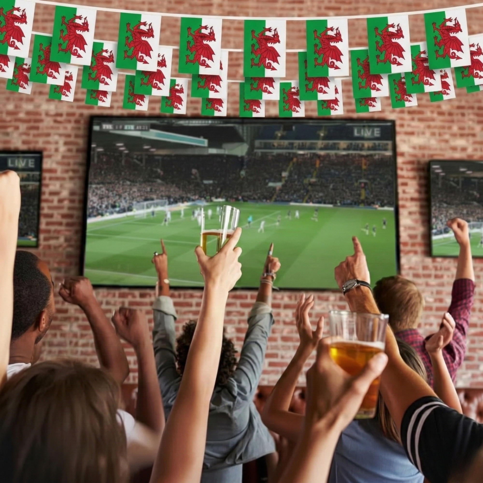 Official FIFA 2026 Wales Flag Banner hanging banner display