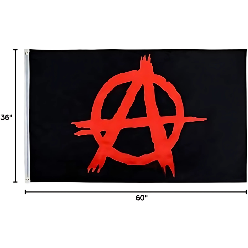 Anarchy Symbol Flag With Reinforced Grommets-Globe Flags