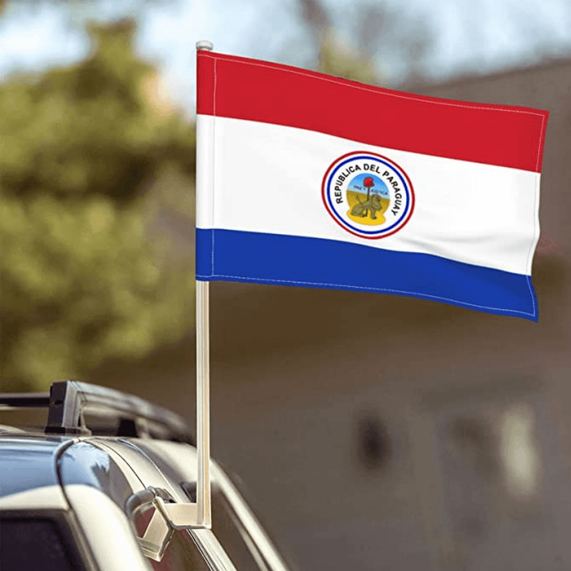 Paraguay Car Window Flag Polyester Designed For Car Windows-Globe Flags