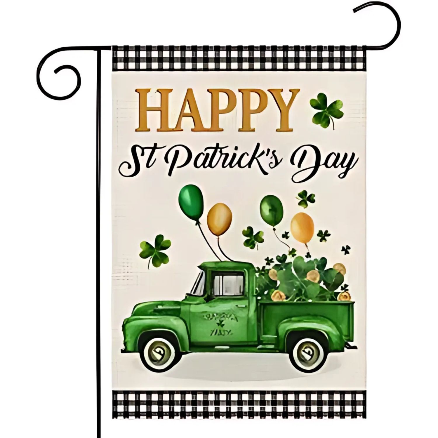 St Patricks Day Garden Vintage Truck Design Flag-Globe Flags