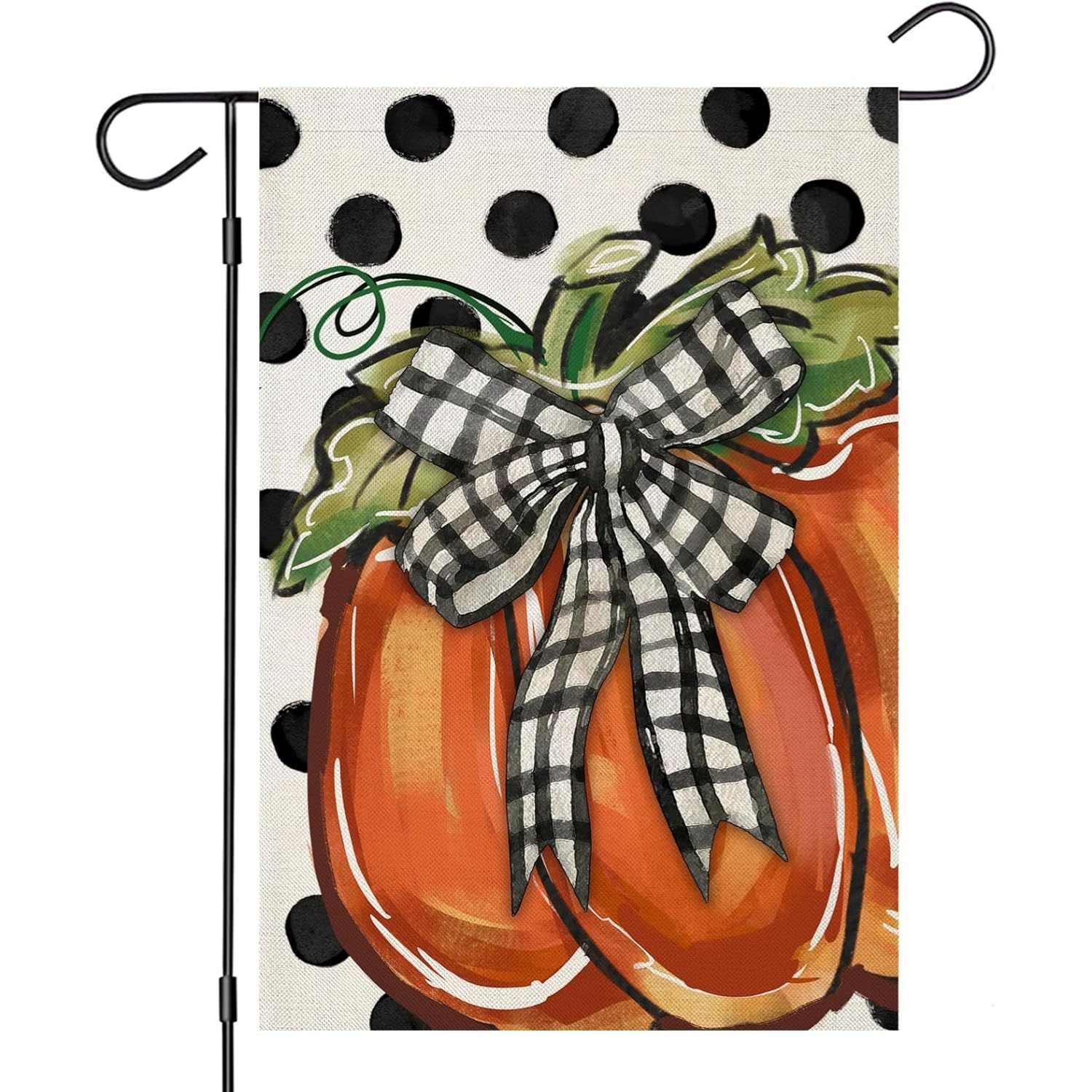 Festive Yard Flag With Pumpkin And Polka Dots-Globe Flags