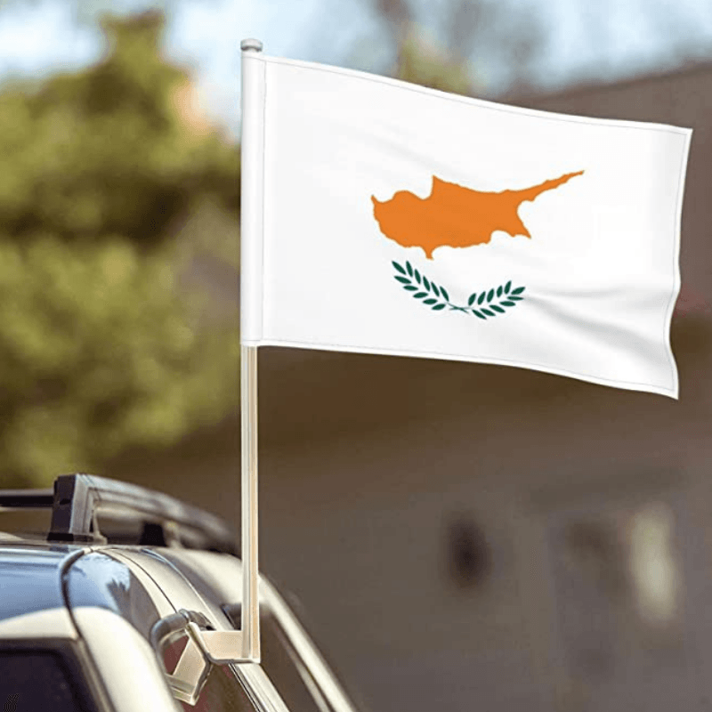 Cyprus Car Window Mounted Flag For Car Decor-Globe Flags
