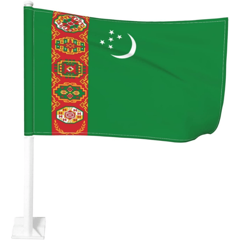 Turkmenistan Flag Car Mount Accessory For Vehicles-Globe Flags