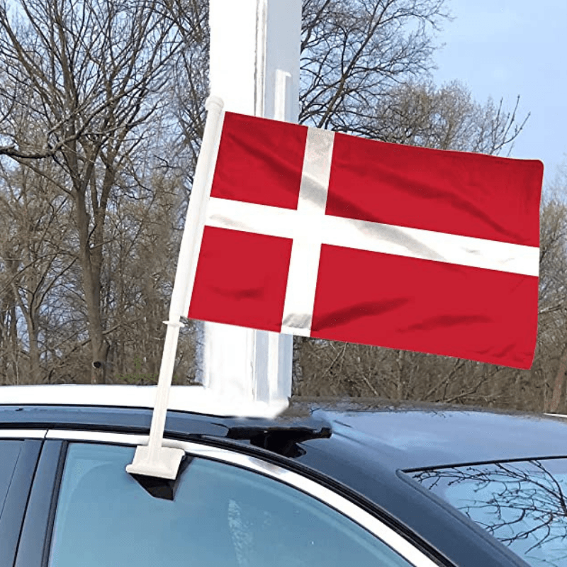 Denmark Car Window Mounted Flag For Car Decor-Globe Flags