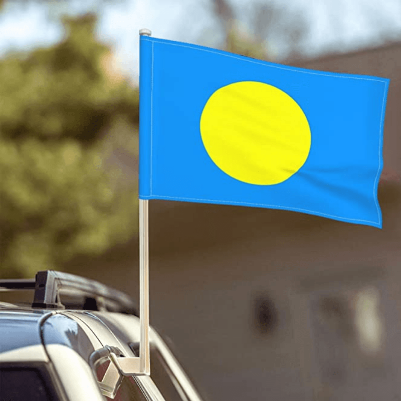 Palau Flag Car Mount Accessory For Long Term Window Use-Globe Flags