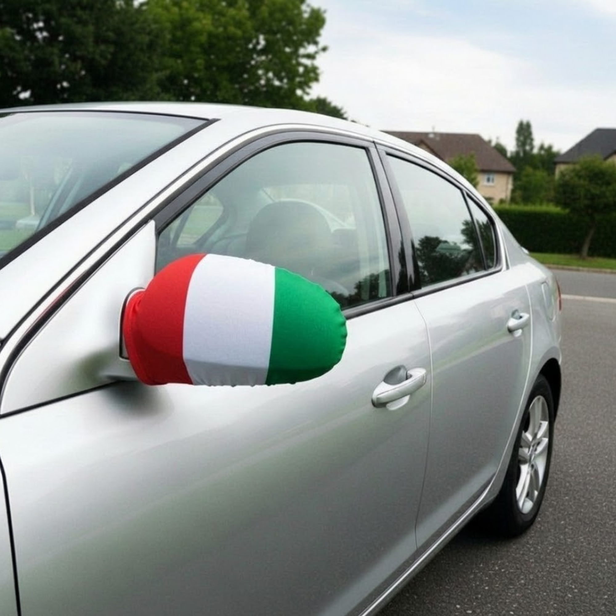 Official FIFA 2026 Italy Car Mirror Flag attached to car side mirror