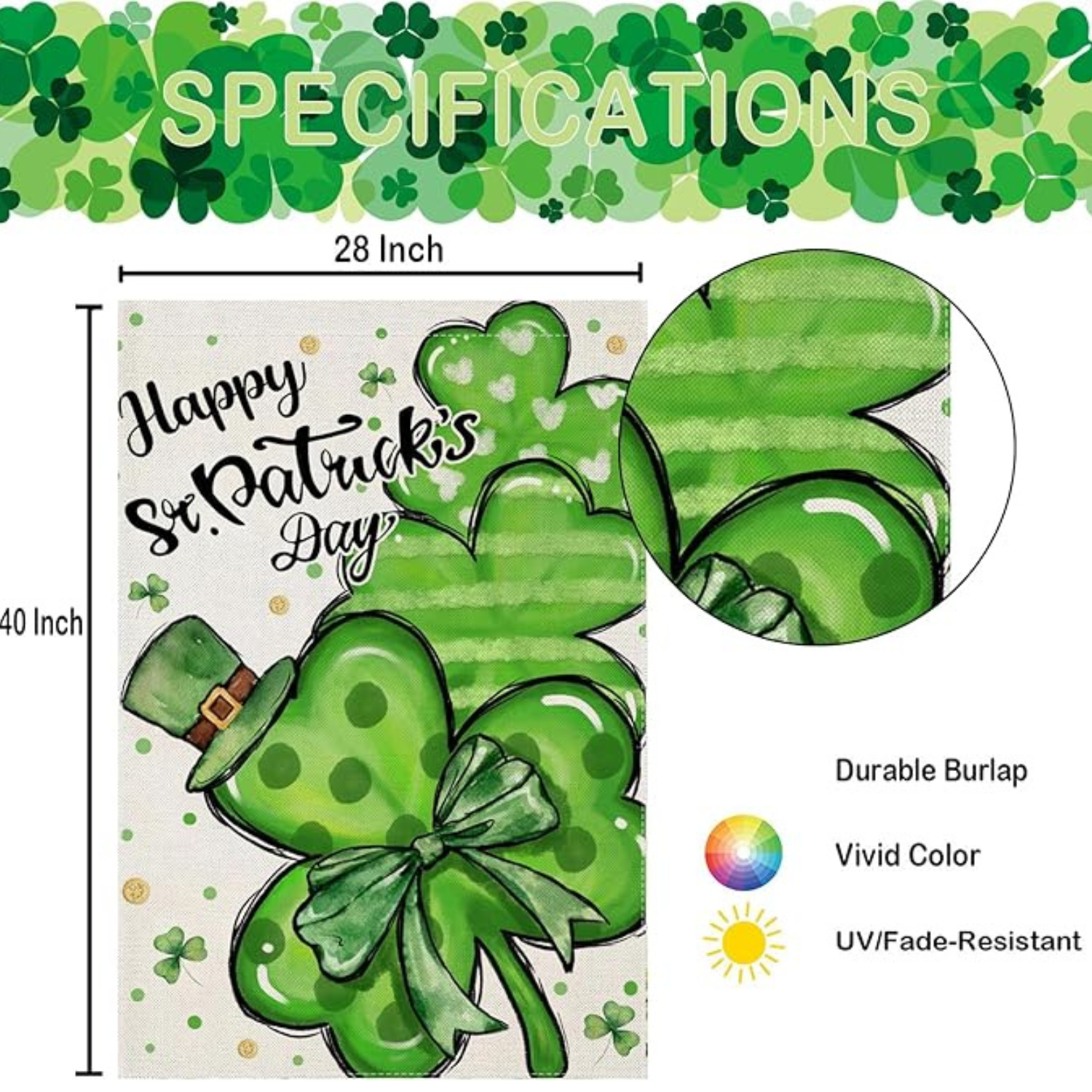 Happy St Patricks Day Printed House Flags-Globe Flags