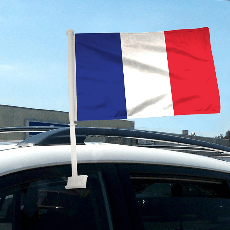 France Car Window Mounted Flag-Globe Flags