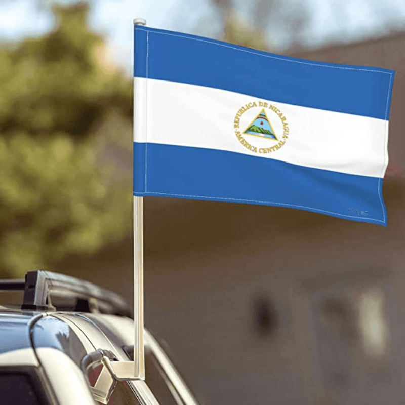 Nicaragua Car Window Mounted Flag-Globe Flags
