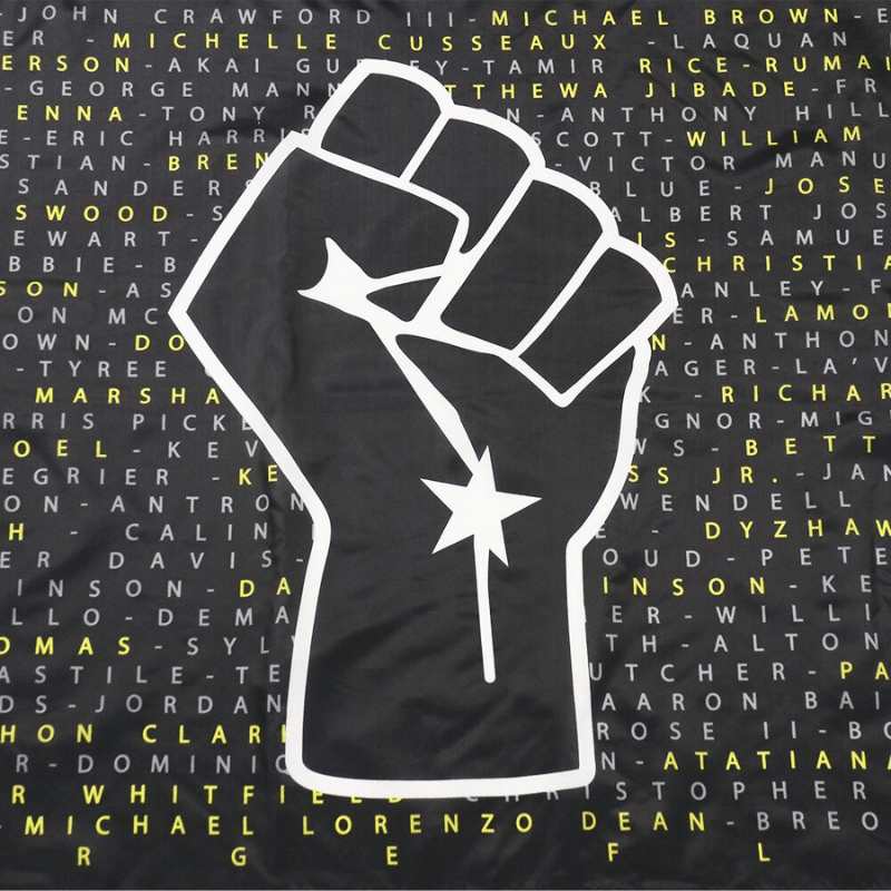 Black Lives Matter (BLM) Letter Fist Flag, Clenched Black Fist Honor Dignity Solidarity, Fade Proof Flag 90X150cm-Globe Flags