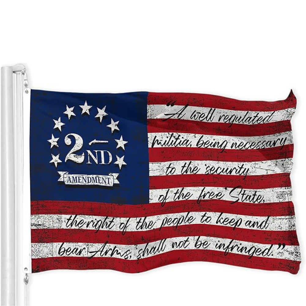 Second Amendment Flag With Historical Design And Script-Globe Flags