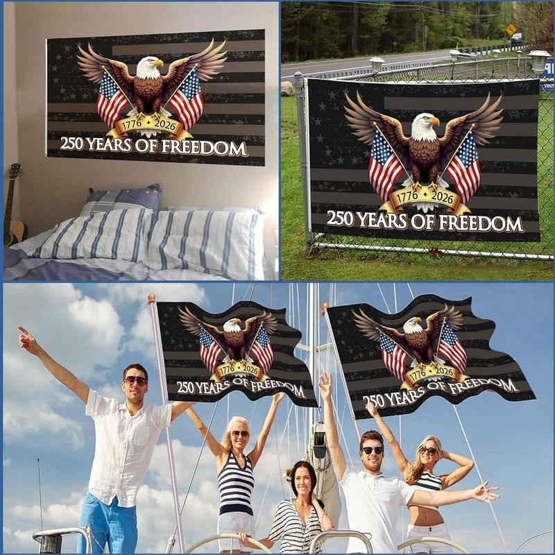 American 250th Anniversary Garden Flag - 250th Birthday Edition (1776-2026) with Stars & Stripes House Flag, Durable Fade-Resistant Outdoor Decoration for 4th of July, Patriotic Yard Sign,