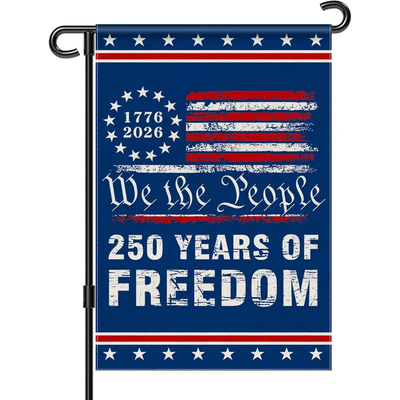 American 250th Anniversary Garden Flag - 250th Birthday Edition (1776-2026) with Stars & Stripes House Flag, Durable Fade-Resistant Outdoor Decoration for 4th of July, Patriotic Yard Sign
