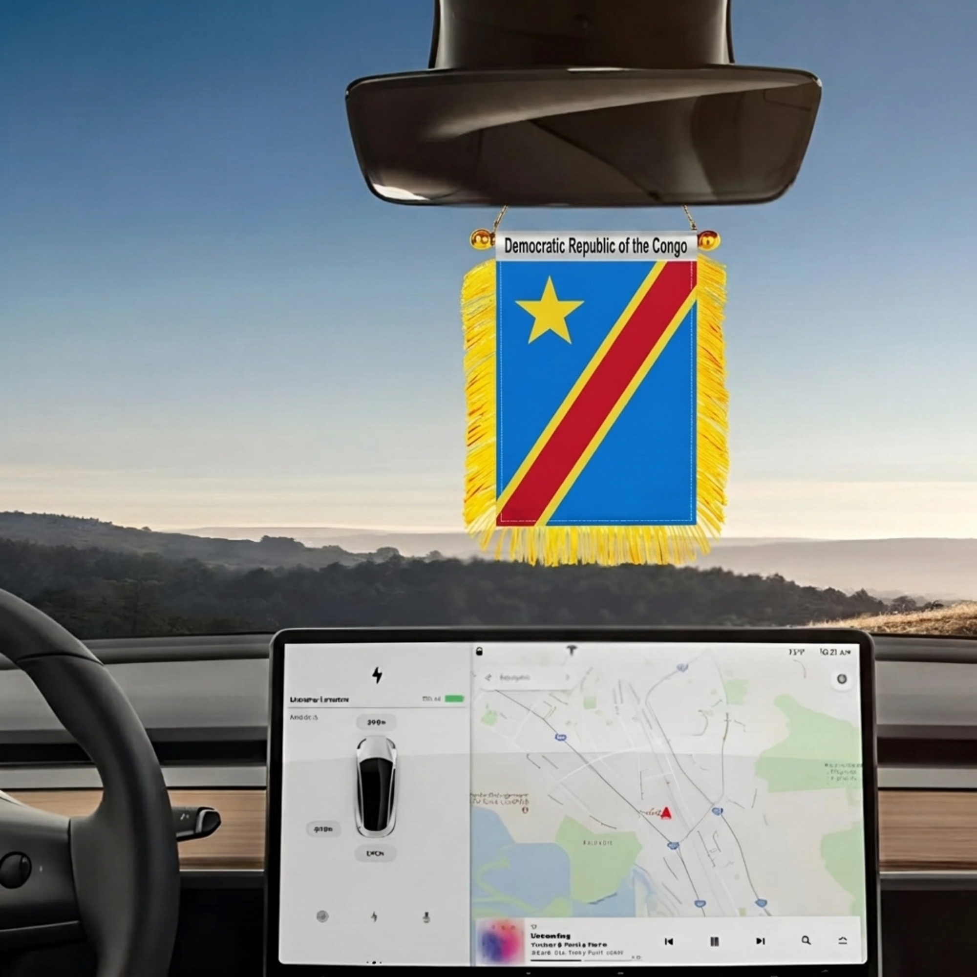 Official FIFA 2026 Democratic Republic of the Congo Car Window Mini Decorative Flag