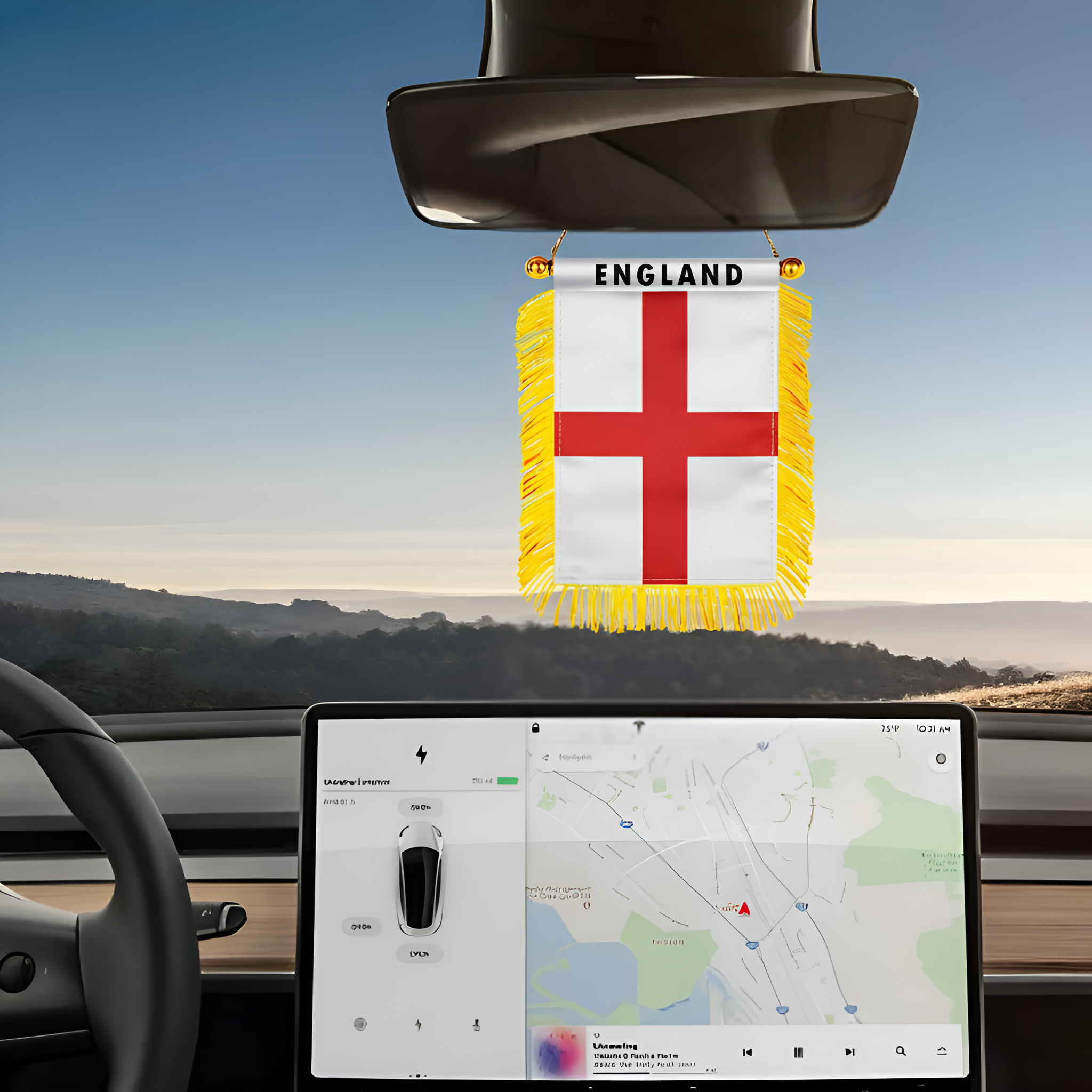 Official FIFA 2026 England Car Window Mini Decorative Flag