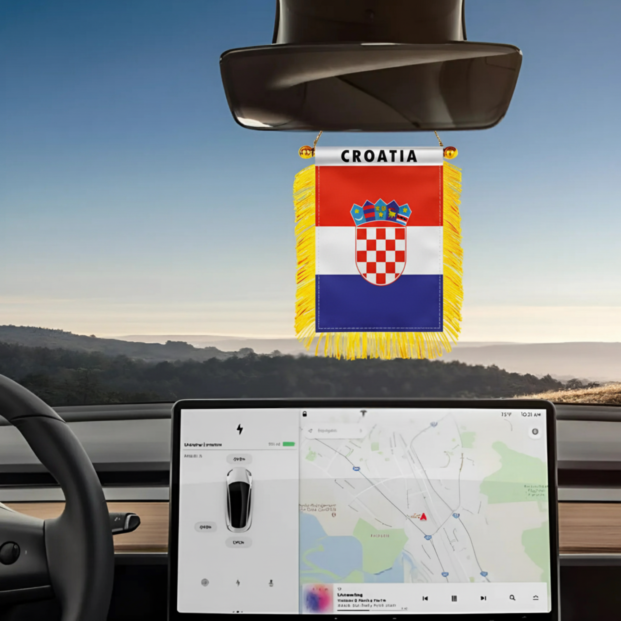 Official FIFA 2026 Croatia Car Window Mini Decorative Flag