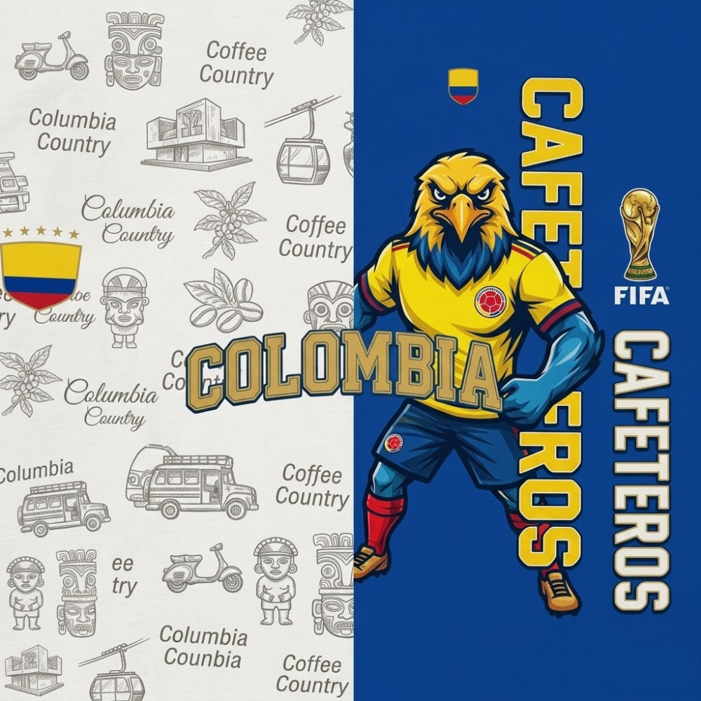 FIFA 2026 Colombia Football Themed All Over Printed Hoodie