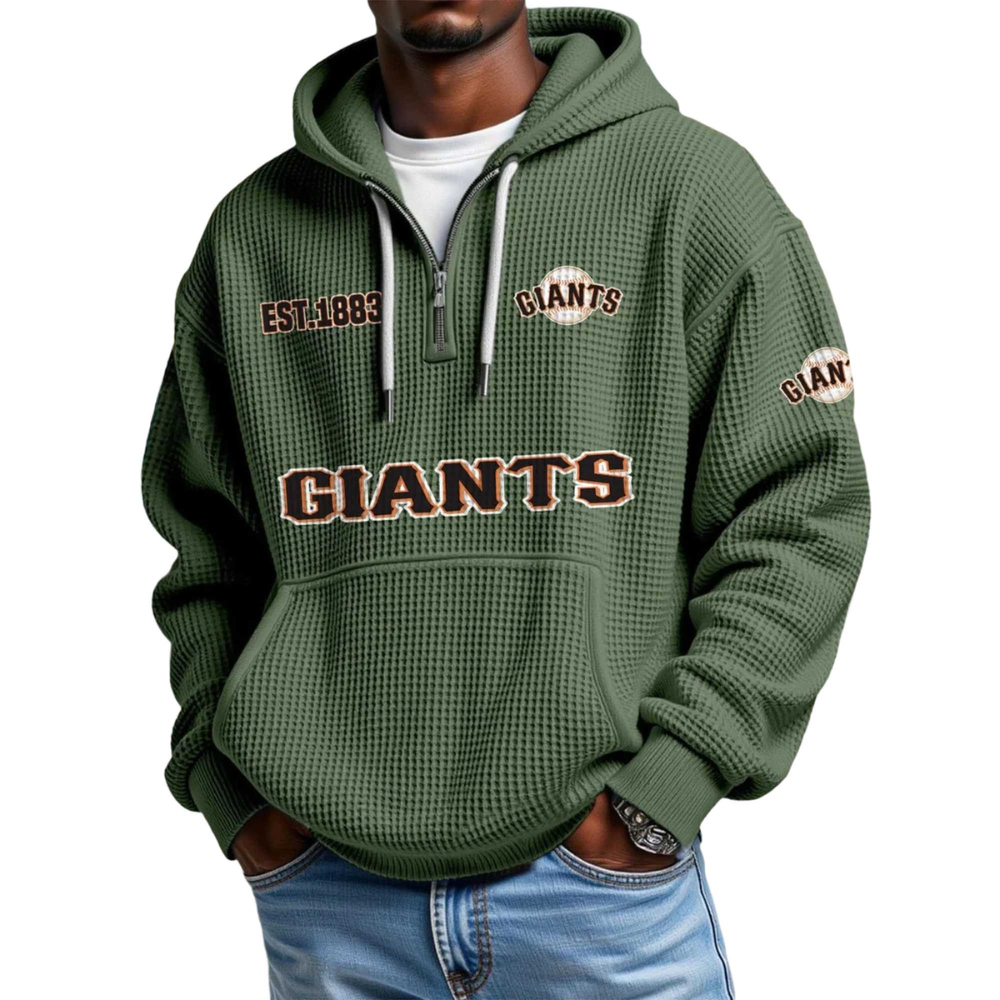 Giants EST 1883 Waffle Quarter Zip Hoodie