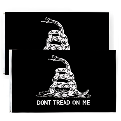 Historic Coiled Snake Printed Flag With Bold Emblem-Globe Flags